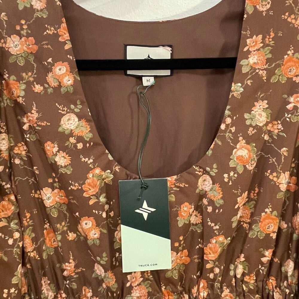 New Tuckernuck Marlena 100% Cotton Midi Dress Rosewood Chintz M $298 - Picture 4 of 6